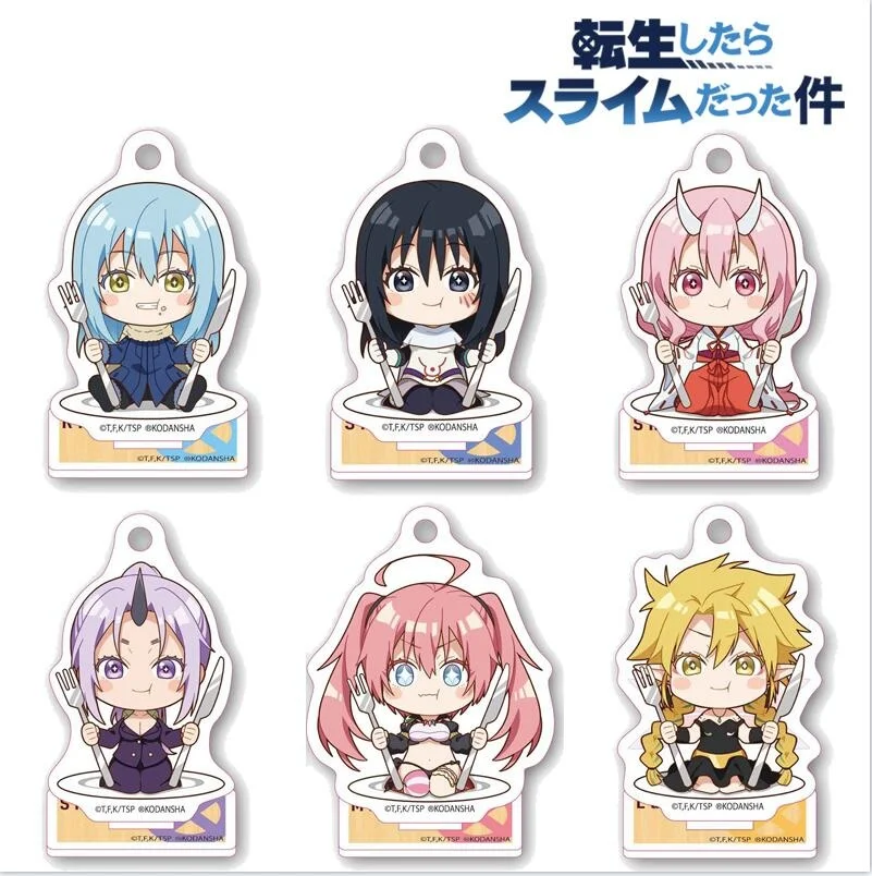 

Аниме, который я перевоплотился в слайм Rimuru Tempest Bags, брелок для ключей, акриловый брелок, Q версия, косплей, серии «съедобная серия»