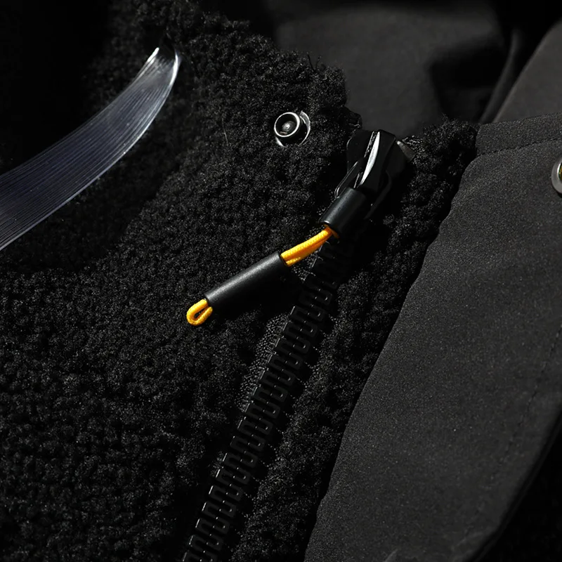 Мужская кашемировая куртка с капюшоном теплая флисовая модный тренд уличная