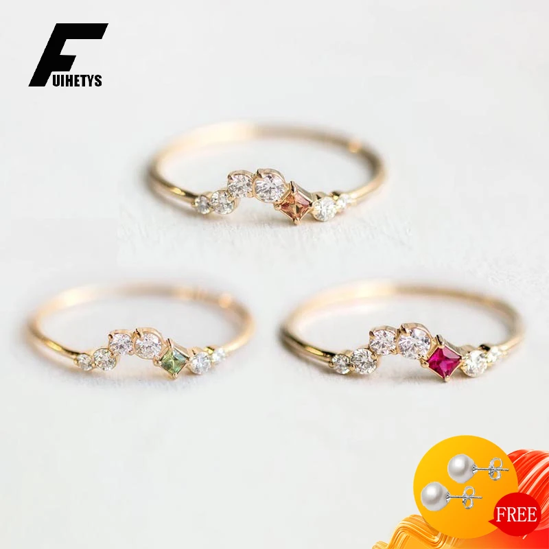 

Trendy 925 Silver Jewelry Ring with Zircon Gemstones Finger Rings for Women Girl Wedding Engagement Party Accessories Wholesale