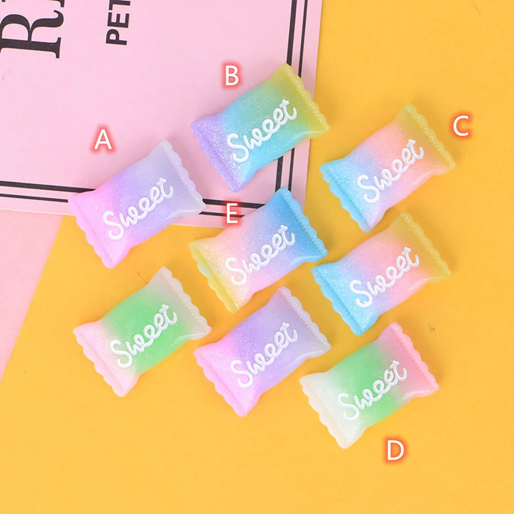 

Flat Back Resin Cabochon 20pcs Kawaii Cartoon Resin Sweet Candy DIY Flatback Cabochon Embellishment Accessories Scrapbooking