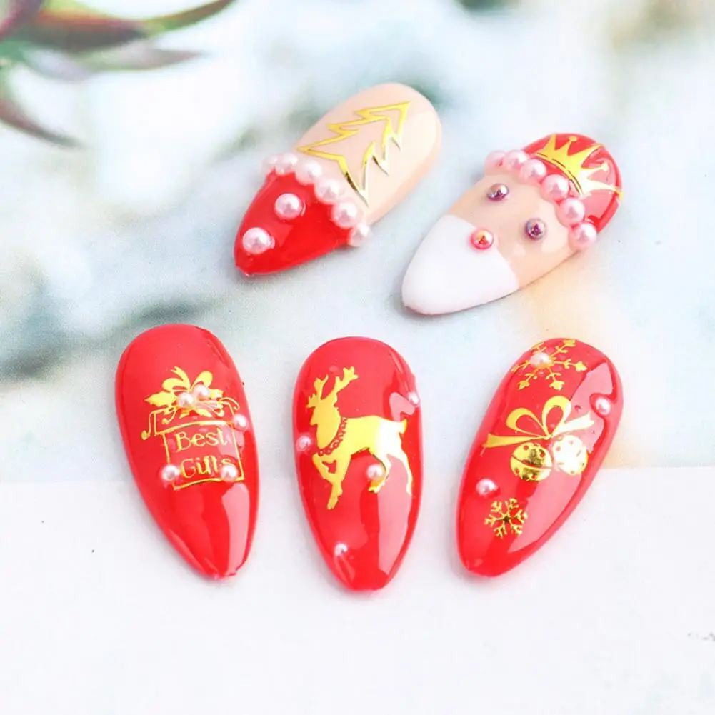 

Gloss Delicate Decoration Stickers Sparkly Geometry Winter Decals Ultra Thin Nail Transfer Vivid for Female