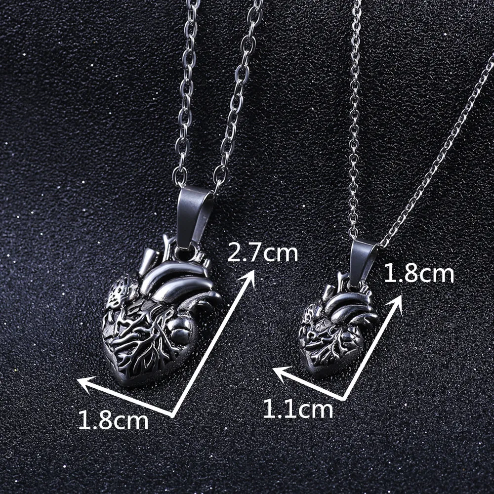 Минималистичное ожерелье из нержавеющей стали с подвеской в виде анатомического