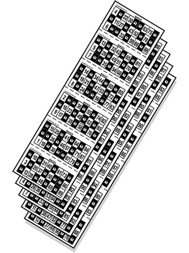 Игра из 540 картонных коробок для бинго. Они маркируют у нас также есть высечка. Их