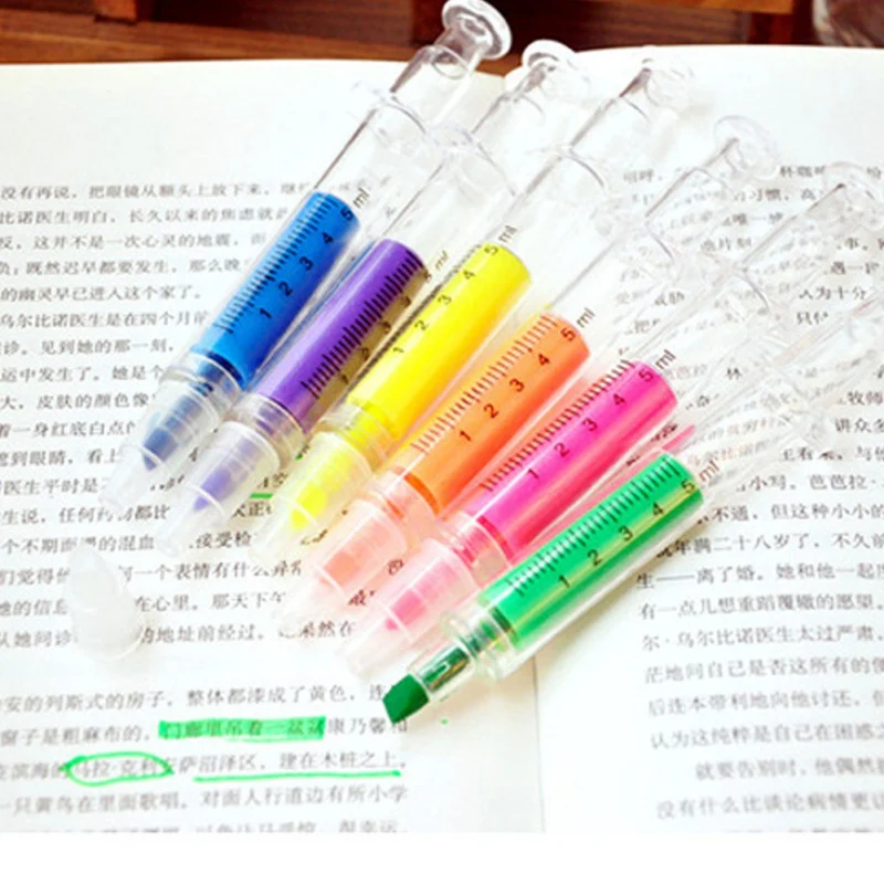 Новинка милый креативный цветной шприц с имитацией школьные принадлежности для