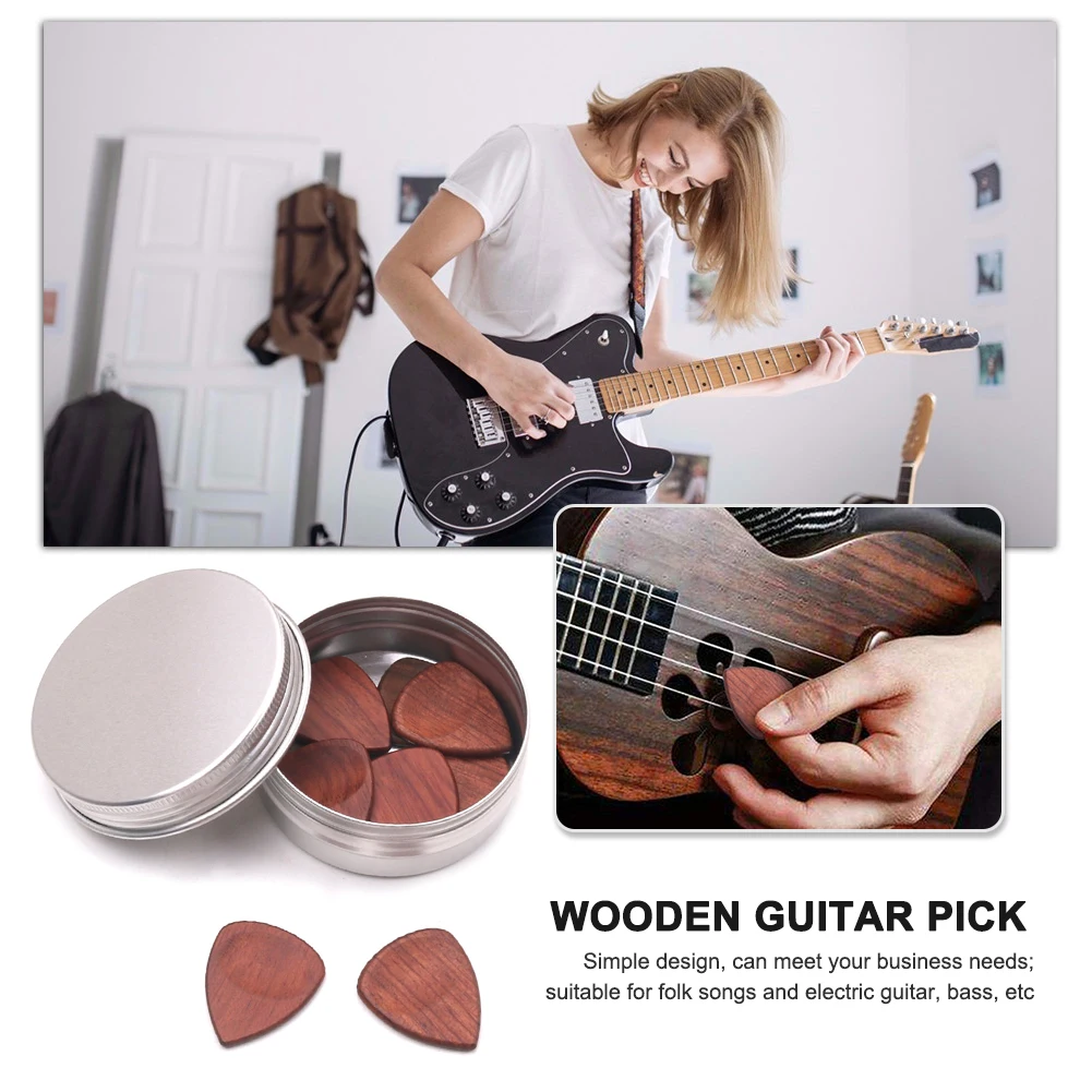 

10pcs Guitar Picks Plectrum Assorted Colours Guitar Part Accessories Wood Guitar Fingerpicks Stringed Musical Instrument