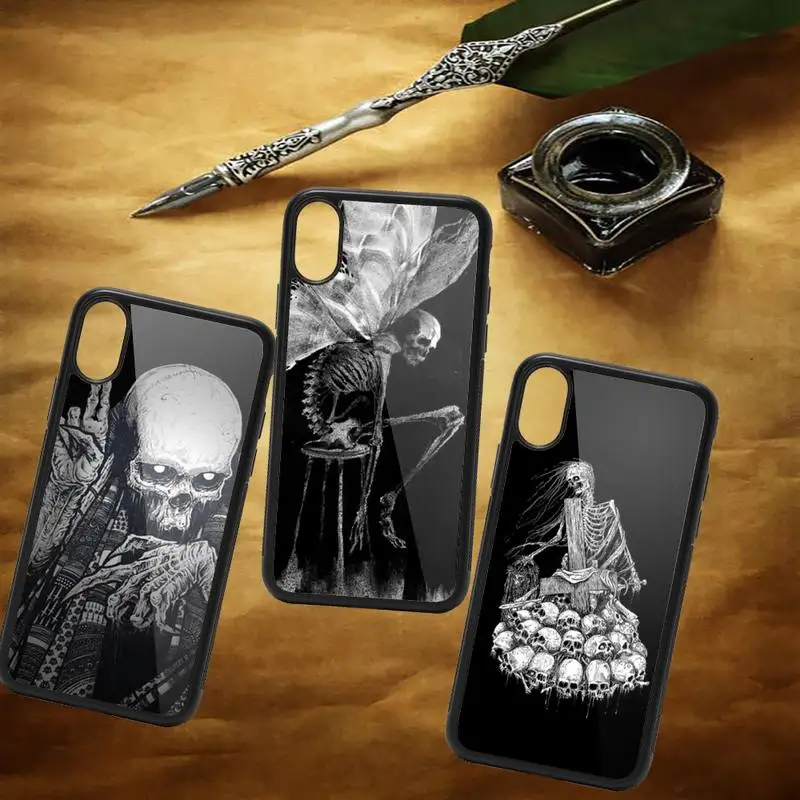 

Gothic Fashion Skull Demon Horror Phone Case PC for iPhone 11 12 pro XS MAX 8 7 6 6S Plus X 5S SE 2020 XR