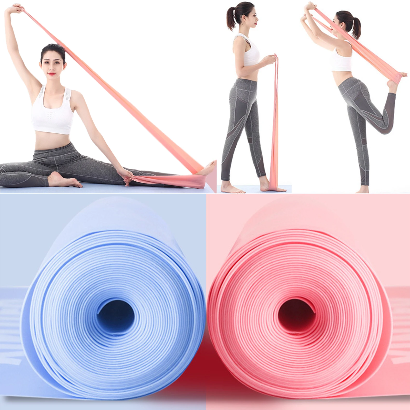 

Resistance Bands Straps Exercise Bands for Physical Therapy Strength Training Yoga Pilates Stretching Non-Latex Elastic Band