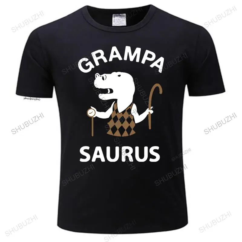 

New Grampa - Saurus Funny T-Rex Grandpa Gift For Grandfather T-Shirt Father'S Day Cotton Short Sleeve Tee Shirt bigger size