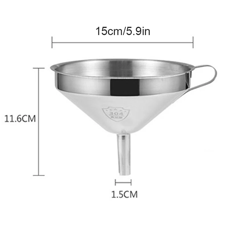 

Stainless Steel Kitchen Oil Liquid Funnel Metal Funnel Kichen Accessories Tool Wide Mouth Funnel for Canning Kitchen Tools