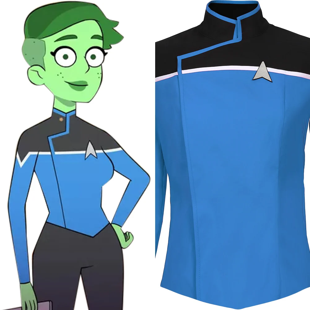 

Star Cosplay Trek: Lower Decks Season 1 Cosplay Costume Blue Uniform Adult Halloween Party Suit Tops