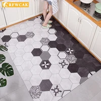 nordic pvc rectangular non slip anti fouling kitchen floor mats household door mats oil proof artificial leather antifall carpet
