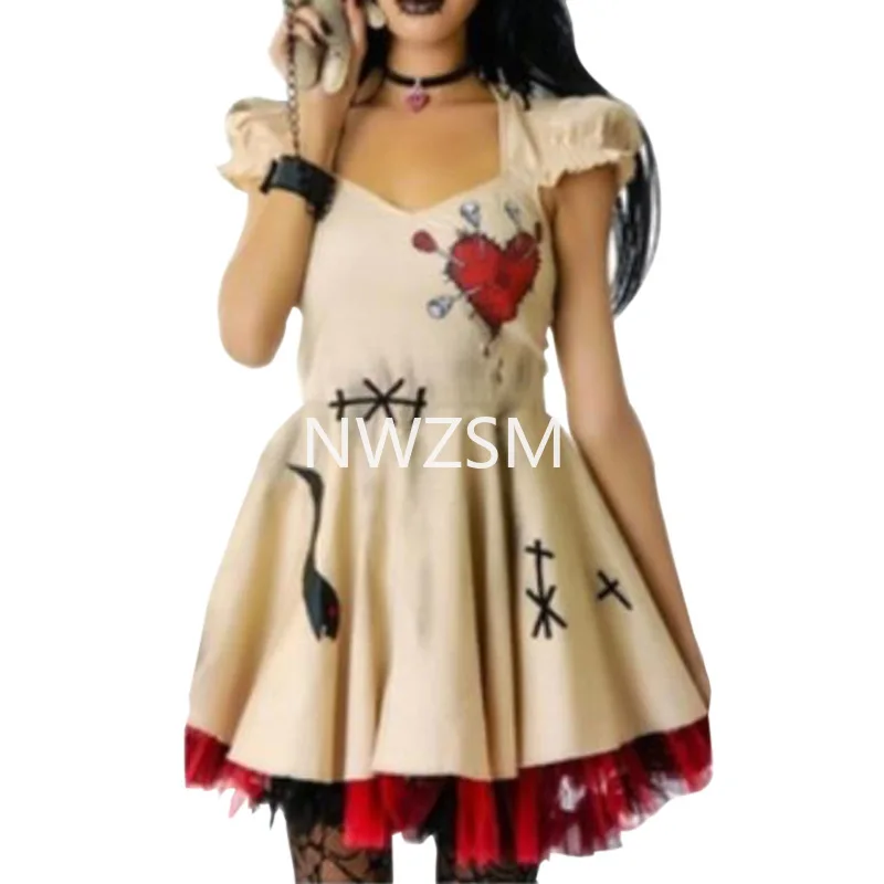 Костюм на Хэллоуин для девочек и женщин косплей костюм куклы вуду детей