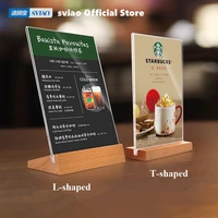 sviao l t shaped sign holder with wood base a4 a5 a6 table menu holder