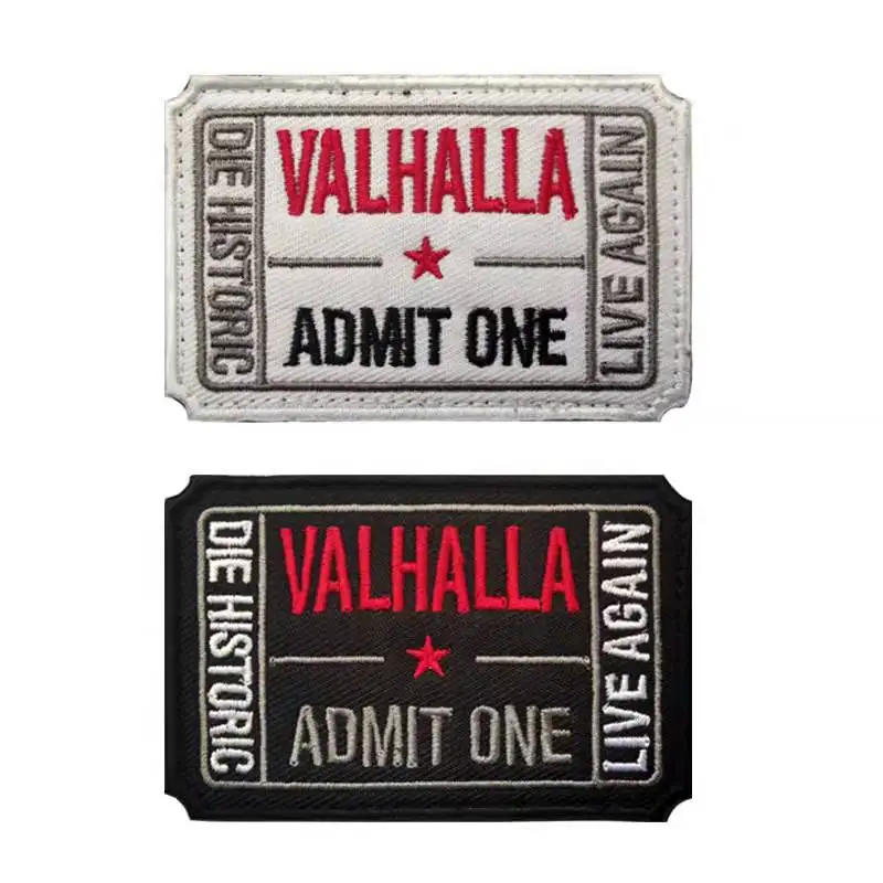 VALHALLA ADMIT ONE Тактический моральный бред викингов Вышивка Липучка нашивка Сделай Сам уличный рюкзак шляпа бейдж заусенцы ткань паста