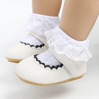 newborn first walkers baby girl anti slip hook and loop soft sole mary jane flats girls pu leather toddler shoes 0 to 24 months