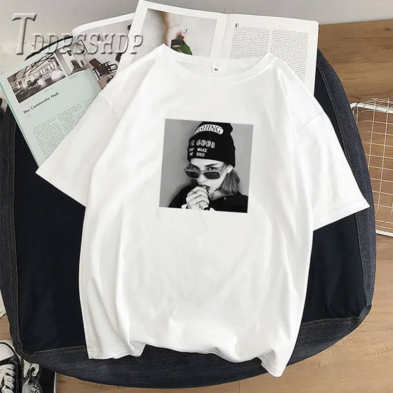 Женская футболка с леопардовым принтом в Корейском стиле 95% хлопка лето