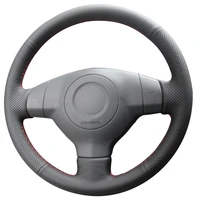diy personalized super soft black synthetic leather car steering wheel cover for suzuki sx4 alto old swift