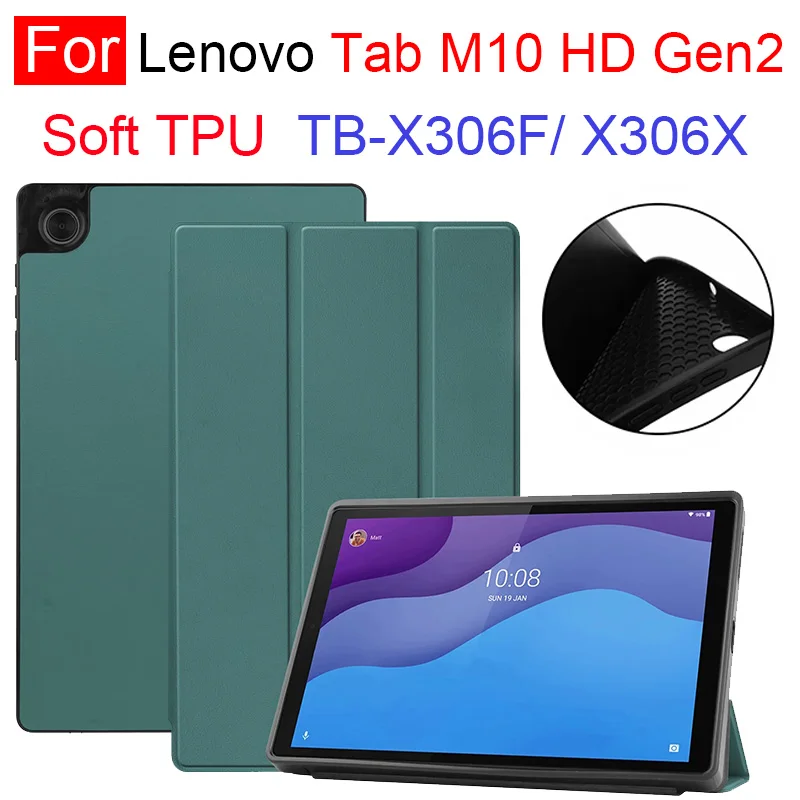 

For Lenovo Tab M10 Gen2 TB-X306F X306X Soft TPU Case Adjustable Folding Stand Cover