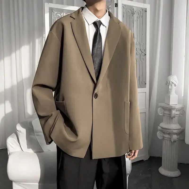 Блейзеры для мужчин отдыха модный Свободный Универсальный простой корейский