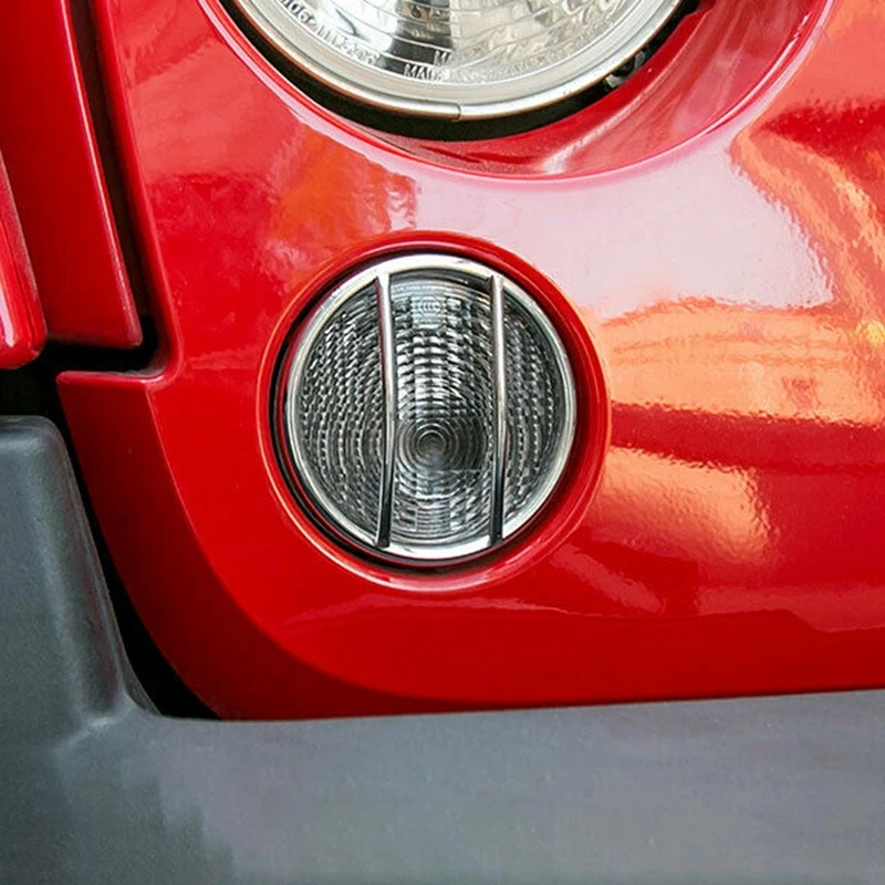 Car Chrome Turn Signal Light Ring Cover Trim Wheel Eyebrow Protector for Jeep Wrangler JK 07-17 | Автомобили и мотоциклы