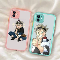 yinuoda anime evil cute black clover phone case for iphone x xr xs 7 8 plus 11 12 pro max translucent matte shockproof case