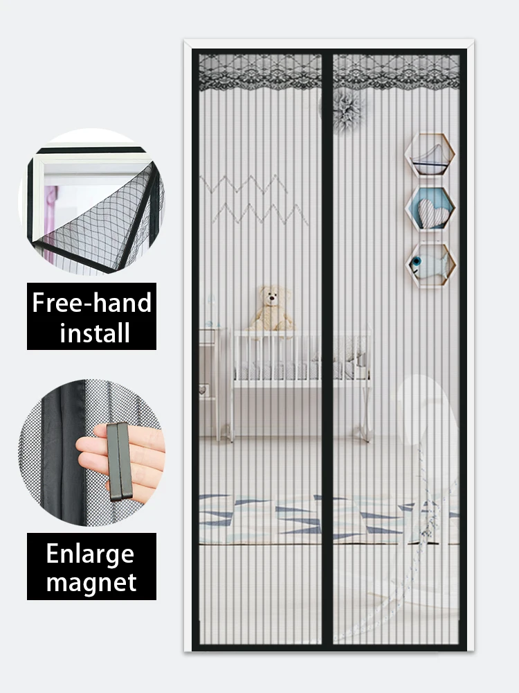 

Magnetic Screen Door Summer Mesh Net Anti Mosquito Insect Fly Bug Curtain Automatic Closing Door Screen Kitchen Curtain 9 Size