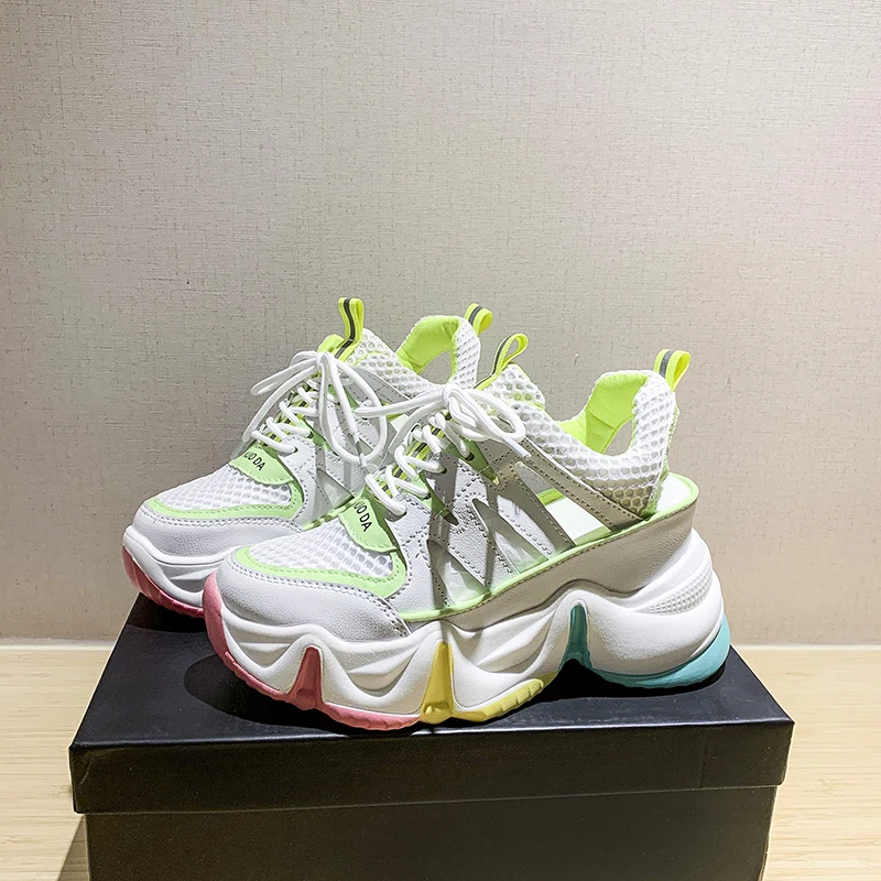 2020 летние сандалии Женские кроссовки Сетчатые повседневные на платформе Обувь