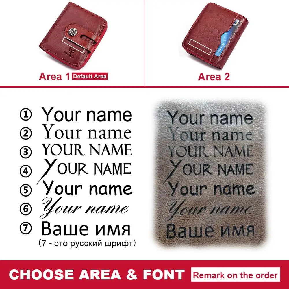 Бесплатная гравировка 100% натуральная кожа Женский кошелек портмоне женский