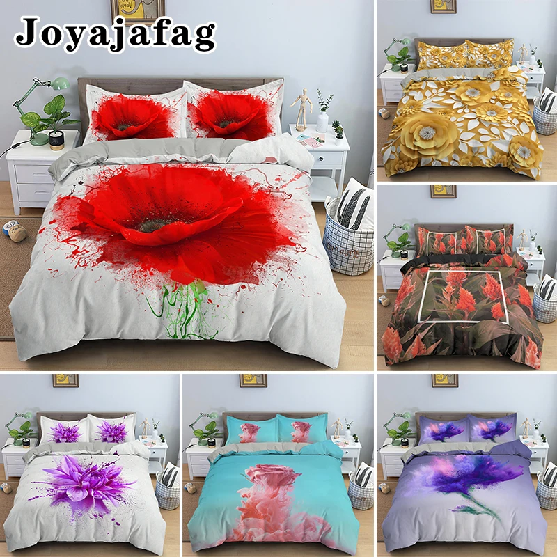 

Abstract Blooming Flowers Duvet Cover Set Single Queen King Size 2/3pcs Bedding Sets With Pillowcase Kids Adult Home Textile