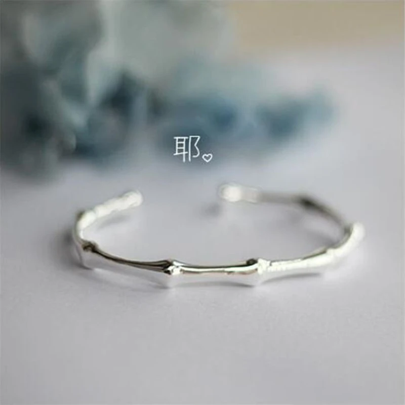 

Season Gate Silver Color Trendy Geometric Creative Bamboo Joints Adjustable Size Open Bracelets for Woman Girls SB043