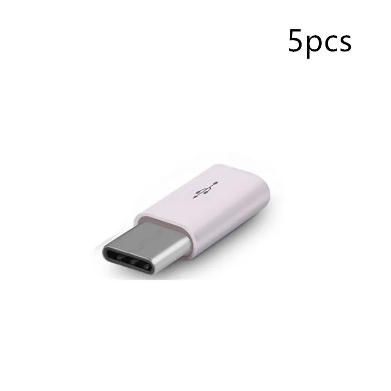 5pcs(White) Для Android type-c к Micro USB адаптеру type-c интерфейс для мобильного телефона кабель передачи данных зарядный конвертер авто крепеж - Название цвета: 5pcs(White)