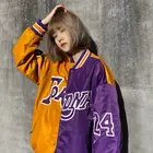 Бейсбольная форма Женская 2021 весна и осень новая модная куртка контрастных цветов с надписью свободный винтажный однобортный Топ