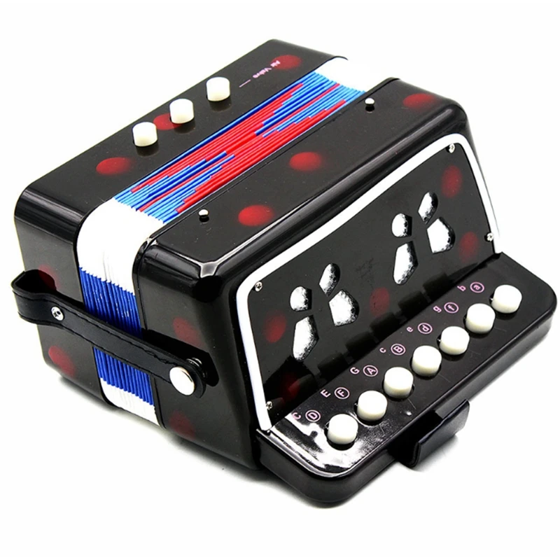 Mini Small Keyboard Accordion Rhythm Educational Musical Instrument Band with Harmonica(Ran Color) | Спорт и развлечения