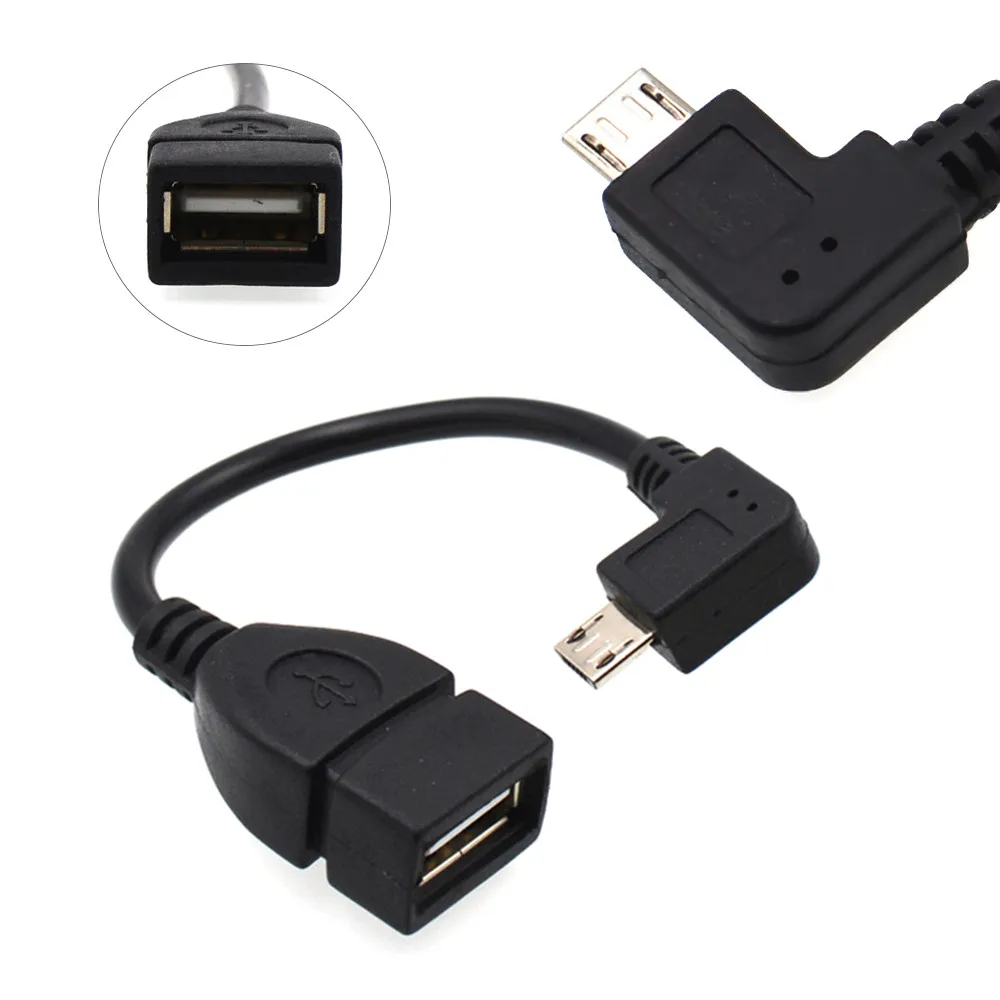 2019 высокоскоростной Черный Micro USB 2 0 штекер гнездо L образный коннектор удлинитель
