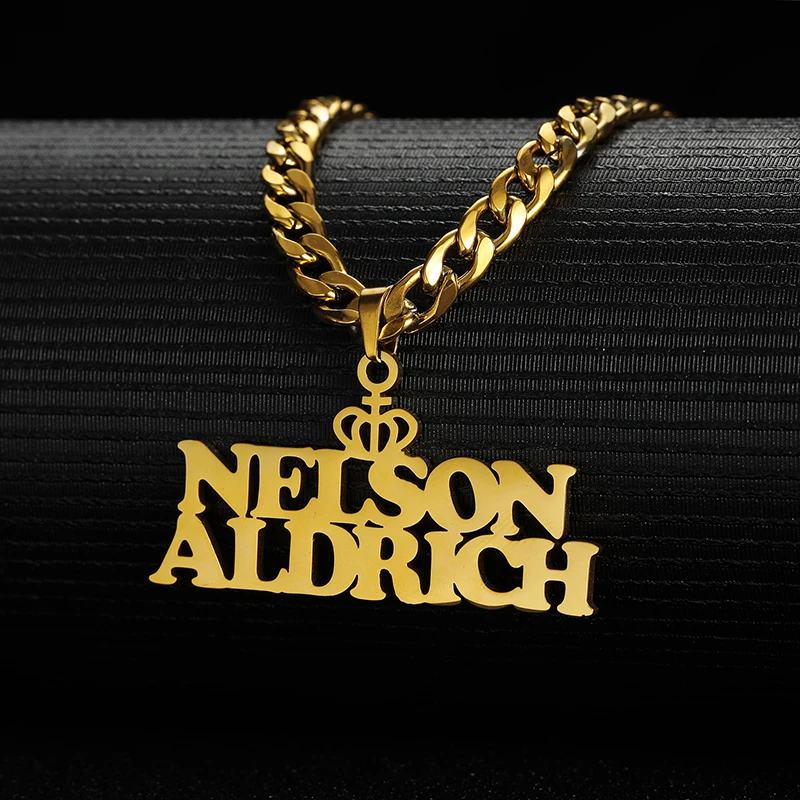 Индивидуальное ожерелье из нержавеющей стали с именем для мужчин и женщин