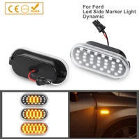 2x dynamic amber led side marker light front fender turn signal lamps for ford focus mk2 c max fiesta fusion galaxy skoda octvia