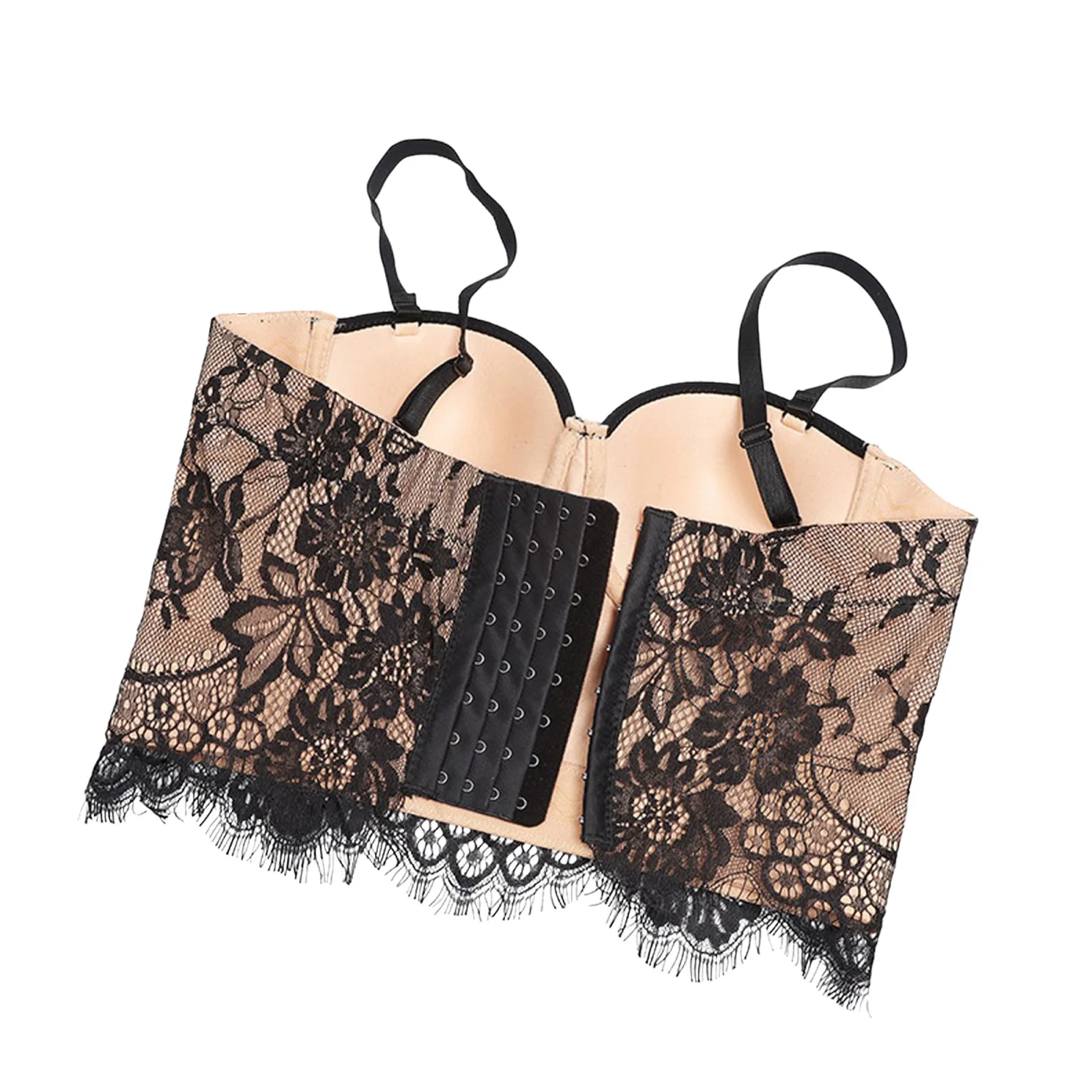 

Women Sexy Lace Tank Top, Adults Under-wired Embroidered Spaghetti Strap Crop Top