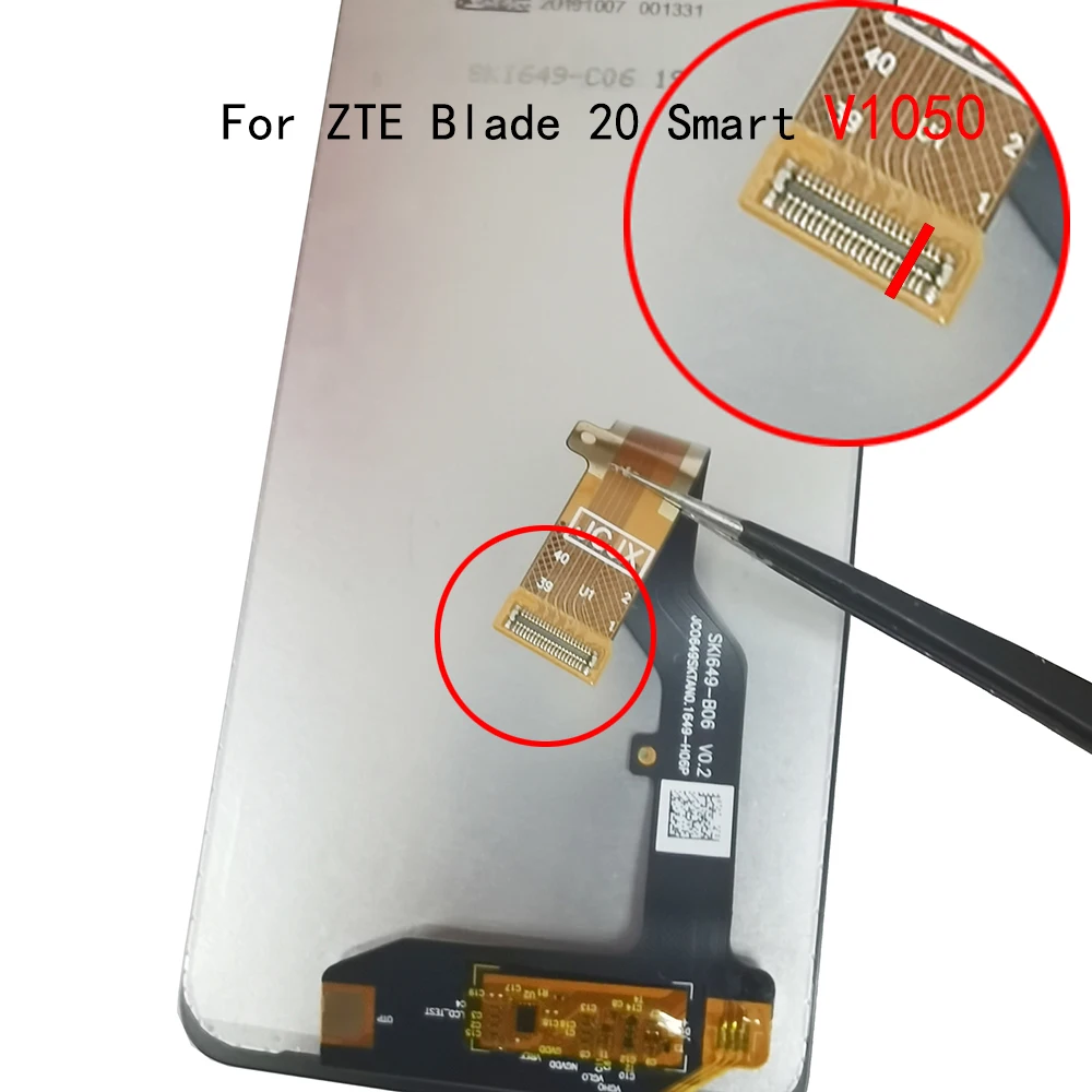 Tanie 6.49 Cala Dla ZTE Blade 20 Smart V1050 V2050 Wyświetlacz LCD I Ekran Dotykowy Digitizer Czujnik Z Ramą Montaż Dla Blade 20 Smart