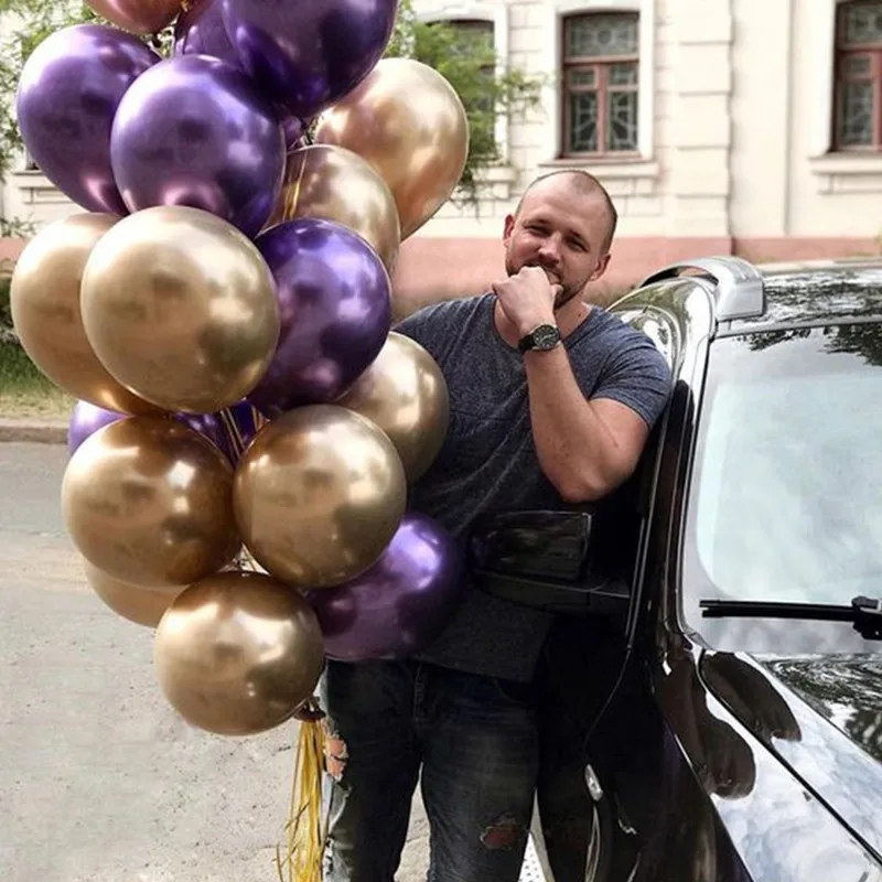 10 шт. 12 дюймовые золотистые/Серебристые/Хромированные Металлические