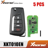 xhorse xkto10en wired universal remote key for toyota flip 4 buttons english version 5pcslot