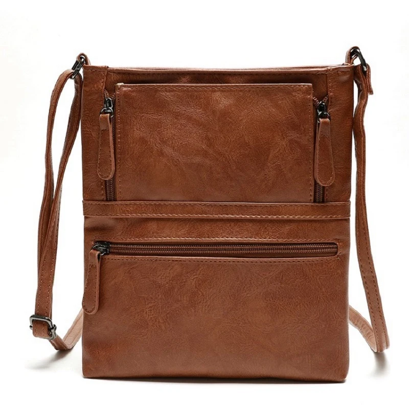 Сумки почтальонки из натуральной кожи женская сумка на молнии для путешествий и