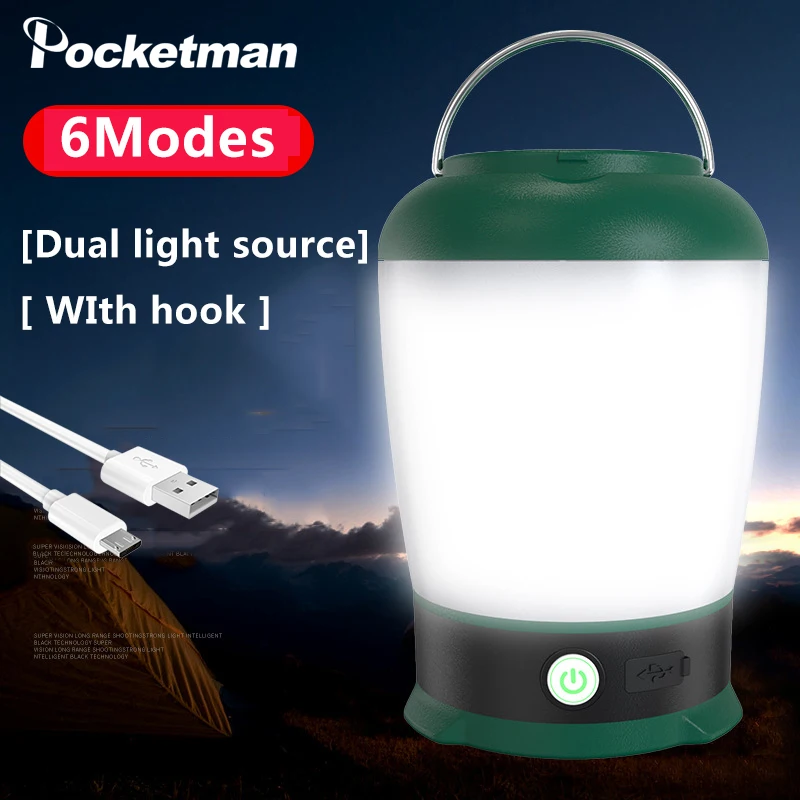 

Luz led multifunción para acampada, recargable por USB Lámpara portátil de emergencia, para pesca al aire libre, novedad