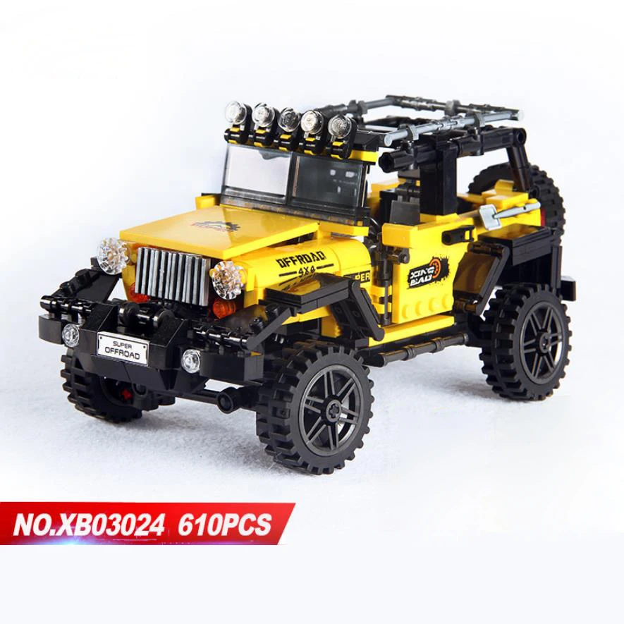 

Technical Chrysler jeeps Wrangler moc building block dream car assemble model driver figures bricks educational toy for boy gift