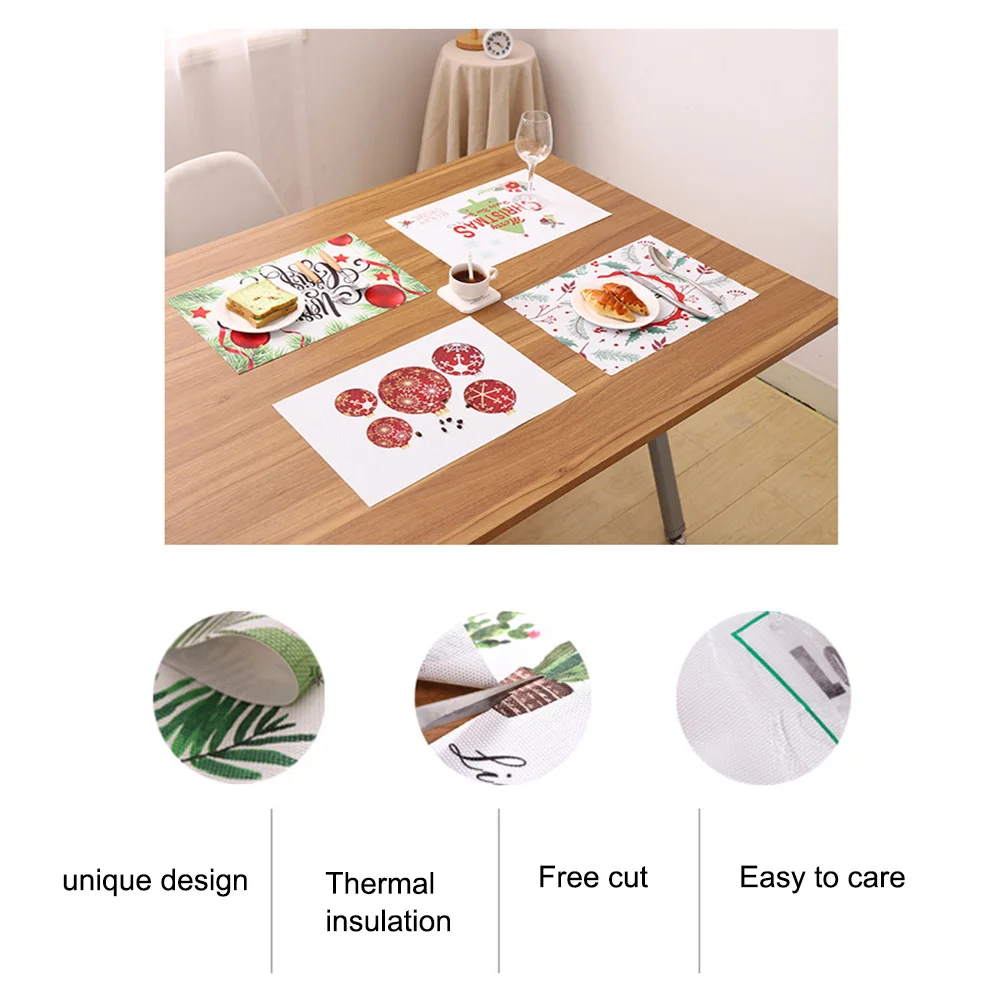 Рождественские салфетки рождественские коврики для стола Декор счастливый