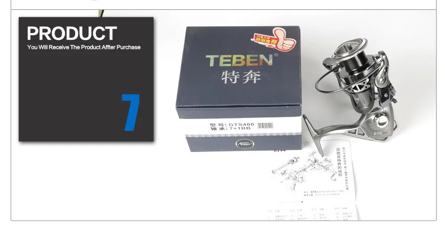 Teben True 8 подшипников 5,2: 1 пресноводная катушка для ловли карпа 2-6000 серии оригинальная резиновая ручка катушки для рыбалки