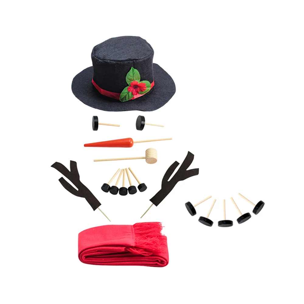 Рождественский деревянный семейный набор аксессуаров для одежды снеговик