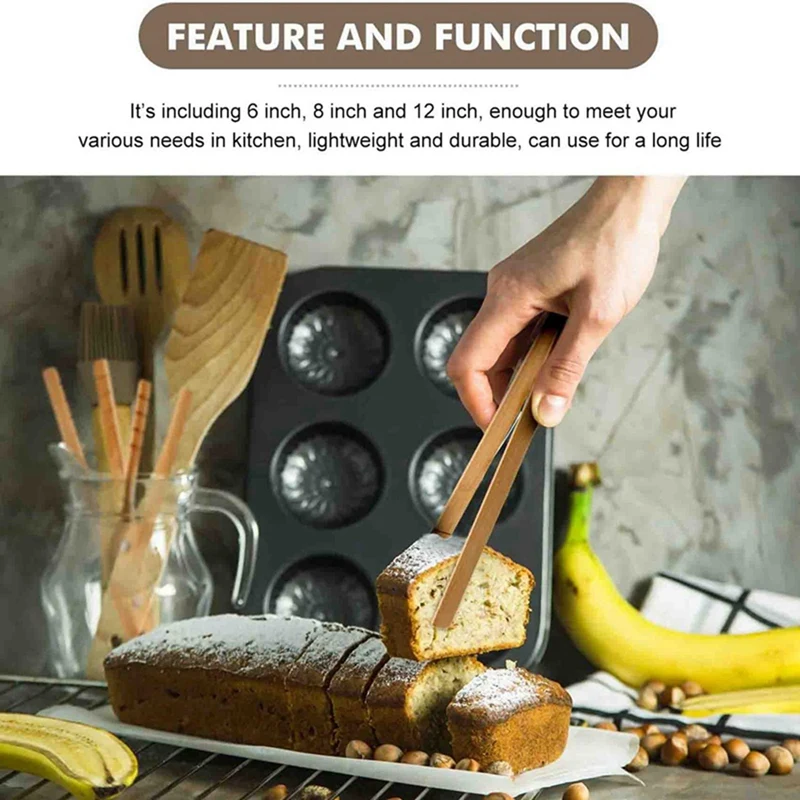 Щипцы-тостеры 2 размера с магнитом деревянные бамбуковые магнитные шпатели шт.