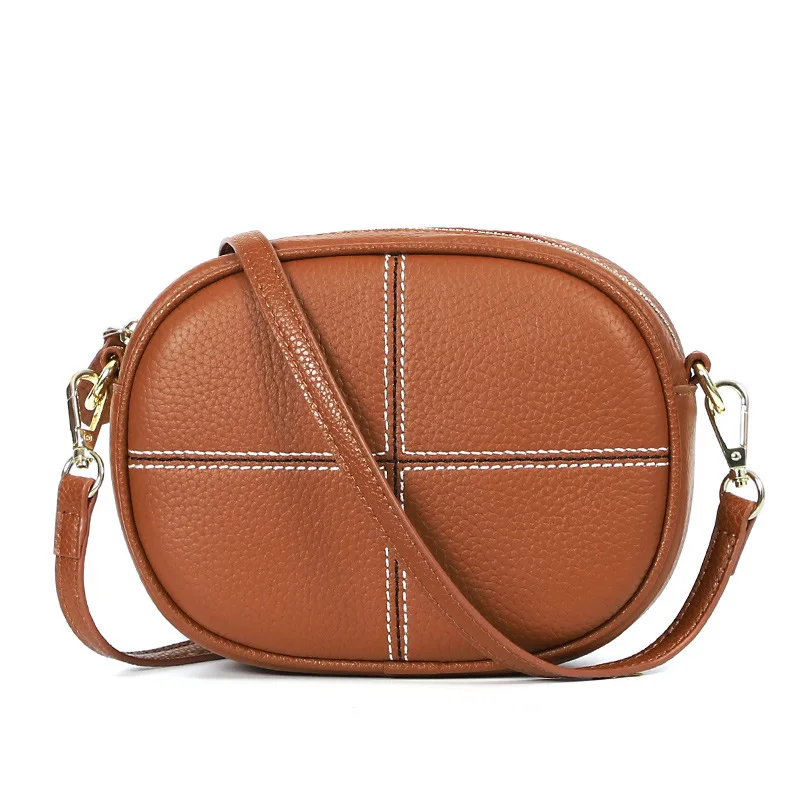 

Брендовая дизайнерская женская сумка из натуральной кожи, женская сумка через плечо, сумка через плечо, маленькая круглая простая модная же...