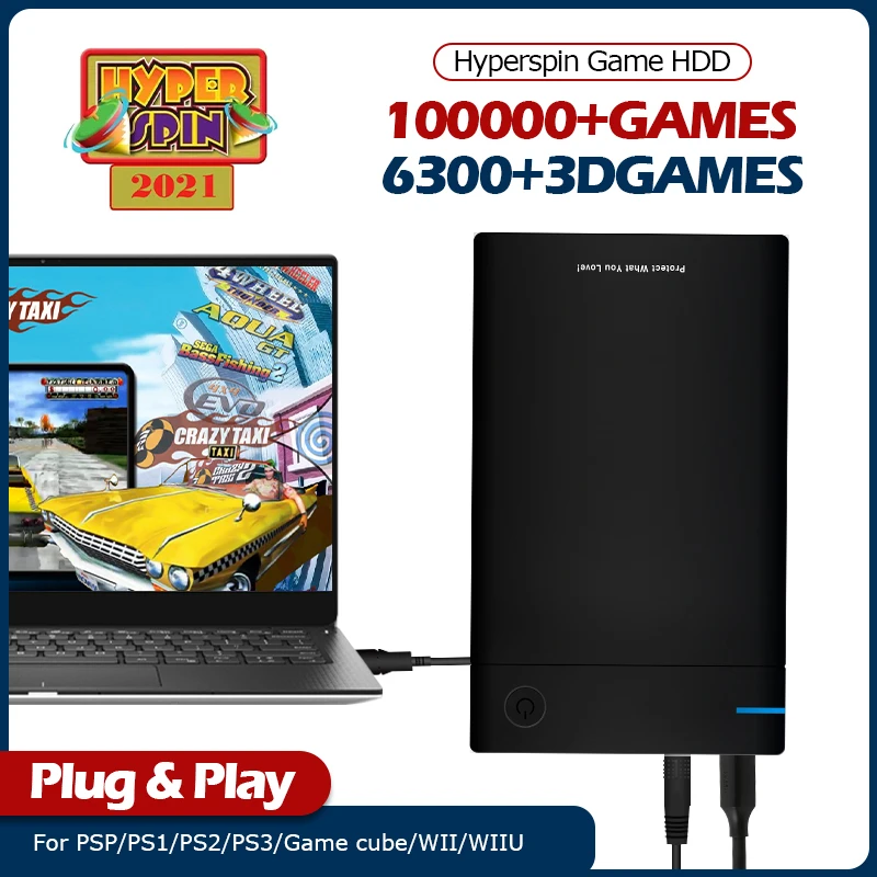 

Hyperspin Portable External Game Hard Drive Disk Built-in 100000+Games For PS4/PS1/PS2/PS3/WII/WIIU/SS/N64 For WIN7/WIN8/WIN10