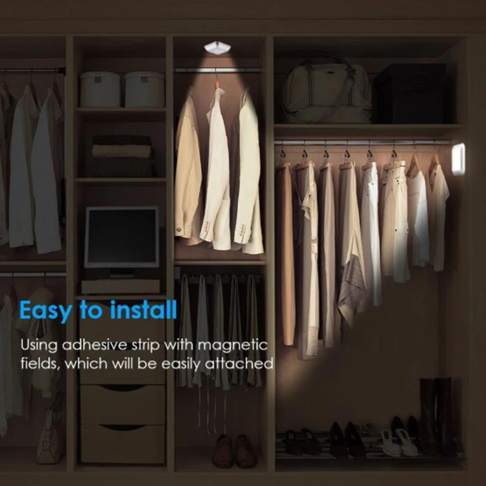 6 светодиодный s движения PIR Сенсор светильник Батарея приведенный в действие